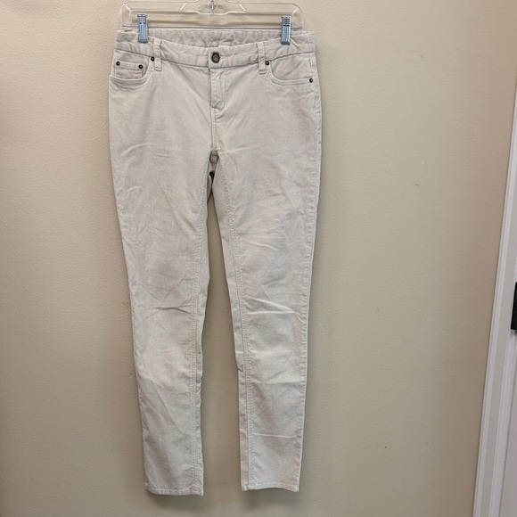 Garnet Hill Pants - Garnet Hill Cream Corduroy Low Rise Straight Leg Pants Sz4